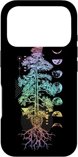 Miniatura 29 de iPhone 11 Pro Max Árbol de la Vida Fases de la Luna Yoga Chakra Estuche de Regalo