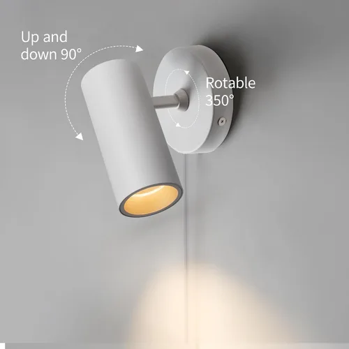 Miniatura 3 de Aisilan - Focos de pared LED para interiores, enchufe con interruptor, luces elevadoras ajustables para iluminación de pared, 12 W COB 3000K CRI97