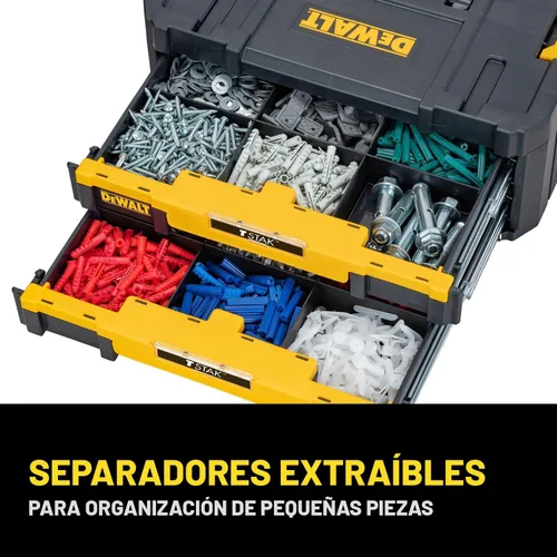 Miniatura 5 de DEWALT TSTAK - Organizador de almacenamiento de herramientas con cajones dobles, soporta hasta 16.5 libras (DWST17804)
