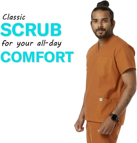 Miniatura 5 de Camisetas médicas unisex con cuello en V para yoga, ideal para profesionales médicos, trabajo de hospital y laboratorio
