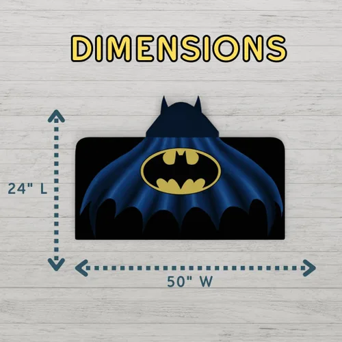 Miniatura 6 de Franco - Toalla con capucha de algodón muy suave para baño, piscina o playa, con licencia oficial, 24 x 50 pulgadas, Batman Batman - 2