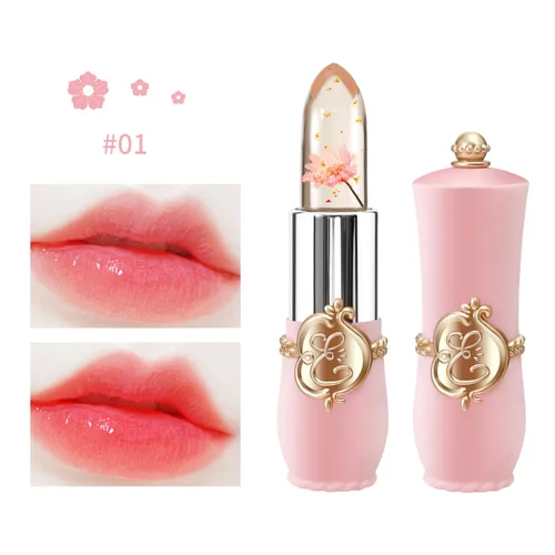 Miniatura 2 de BestLand Juego de 3 Piezas/Set de Lápiz Labial de Gelatina de Flores Cambio de Temperatura Hidratante de Larga Duración Bálsamo Nutritivo Cambio