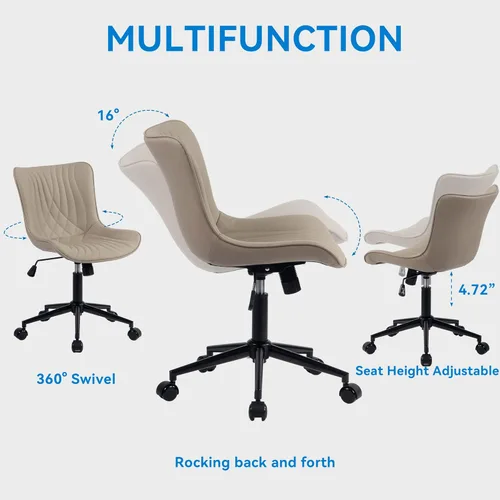 Miniatura 3 de YOUNIKE Silla de Oficina, Silla de Escritorio con Ruedas, Sillas de Tarea de Computadora para Oficina en Casa, Silla de Tocador Moderna Acolchada