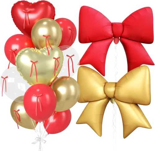 Miniatura 19 de 16 globos de corazón rosa, globos de lazo de 38 pulgadas, globo transparente rosa perla de doble relleno y arco en forma de corazón globo