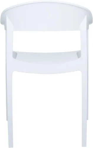 Miniatura 7 de Compamia Carmen - Silla de comedor para patio con asiento blanco brillante (juego de 2)