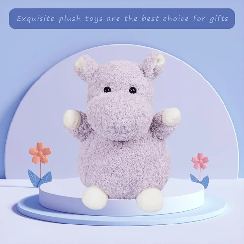 Miniatura 5 de Juguete de peluche de hipopótamo morado, suave juguete de peluche para niños y niñas, regalos para niños o novia, 10 pulgadas