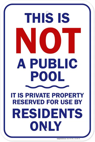 Miniatura 19 de Esto no es una piscina pública – Es propiedad privada reservada para uso por residentes solamente, letrero de 10 x 14 pulgadas, HDPE de 55 mil