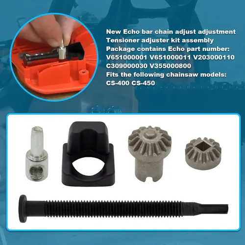 Miniatura 5 de AJUSTADOR TENSOR DE BARRA DE CADENA (KIT 3) Se adapta a conjunto de montaje ECHO CS-400 cs400 CS-450