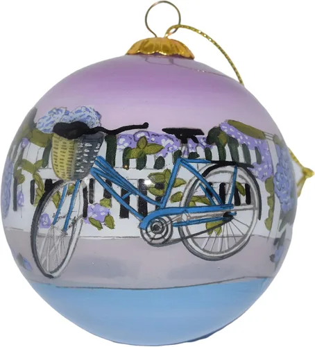 Miniatura 6 de Adorno pintado a mano de Cape Cod Beach & Bird – Decoración de árbol de Navidad colgante de vidrio soplado que muestra escenas costeras de Cape Cod