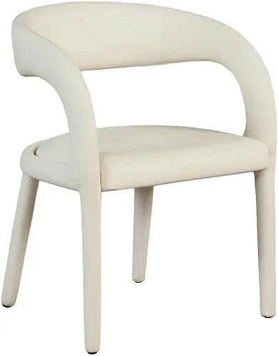 Miniatura 13 de Meridian Furniture 987Black-C Sylvester Collection Modern Silla de comedor tapizada de cuero vegano contemporáneo con respaldo redondeado, 23.5