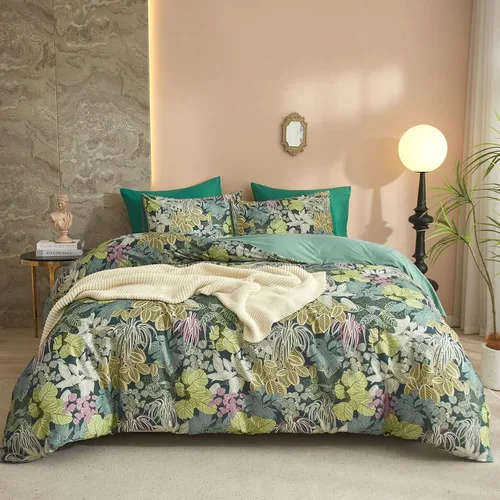 Miniatura 54 de EAVD - Juego de funda de edredón floral amarillo, tamaño Queen, de algodón, reversible, con estampado de jardín, floral, estético, 1 funda