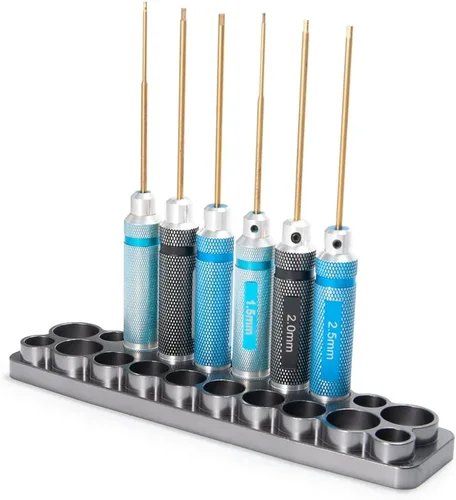 Miniatura 6 de YEAHRUN-Soporte multifunción para destornillador, bandeja de exhibición para juguetes de control remoto, metal CNC, 20 ranuras, 1 Uds.