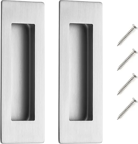 Miniatura 9 de JOY DECOR Paquete de 8 manijas para puertas de bolsillo, tiradores empotrados rectangulares de 5.9" para puertas correderas de armario y granero