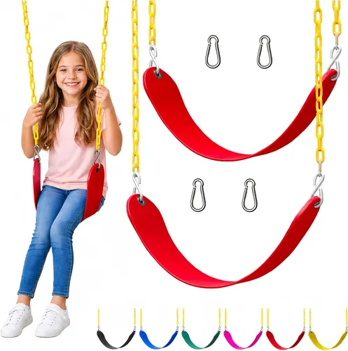 Miniatura 16 de Jungle Gym Kingdom Reemplazo de asiento de columpio para exteriores, paquete de 1 columpio de repuesto para columpios para exteriores con cadenas