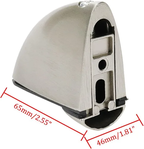 Miniatura 2 de Soporte de estante de vidrio – Abrazadera de vidrio de superficie cepillada ajustable para estantes – Paquete de 4