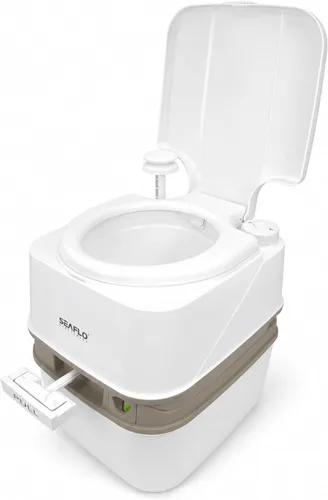 Miniatura 17 de SEAFLO Premium Camping Portable Toilet - 5.8 Gallon Waste 3.43 Gall Fresh Tank (100 Flushes), 440 lbs Max Weight, Level Indicator, Sealed Waste Tank