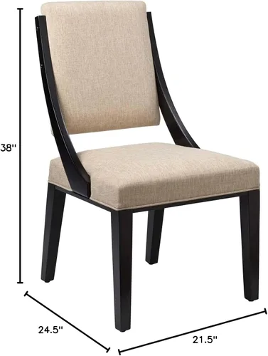 Miniatura 3 de Modway Cambridge - Juego de 2 sillas laterales de comedor tapizadas de tela color beige