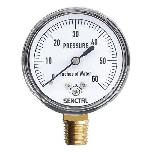 Miniatura 10 de SENCTRL 0-3 Psi Medidor de Baja Presión, Medidor de Cápsula, Tamaño de Dial de 2-1/2", Montaje Inferior de 1/4" NPT, Ajuste Cero, para Prueba