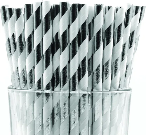 Miniatura 16 de Paquete de 150 pajitas de papel biodegradables con lunares rojos de 4 capas (compostables, no tóxicas, sin BPA)
