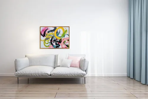 Miniatura 3 de Yihui Arts Arte abstracto de la pared del lienzo - Arte contemporáneo texturizado pintado a mano para la decoración moderna del hogar