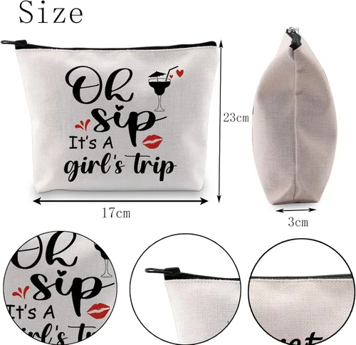 Miniatura 5 de POFULL Regalo de vacaciones para niñas, regalo de viaje, Oh Sip It's a Girl, bolsa de cosméticos para niñas, regalo de viaje para niñas, Viaje