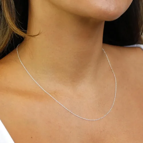 Miniatura 3 de LeCalla Collar de cadena ajustable de plata de ley 925, collar de cadena bolo deslizante para mujer, 24 pulgadas