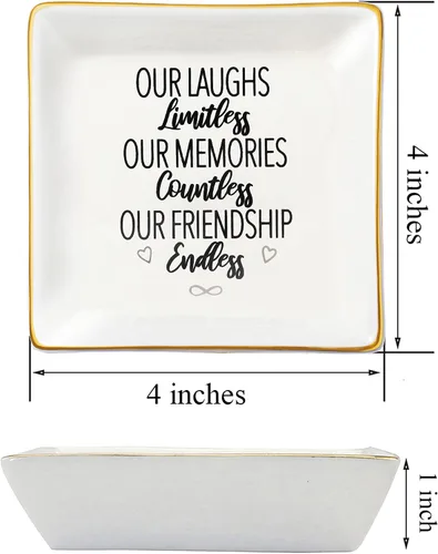 Miniatura 5 de JoycuFF Regalos de cumpleaños para mujeres, plato de baratija, soporte para anillos, regalos únicos para mejor amiga, mejor amiga, cumpleaños, día
