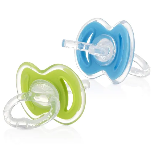 Nuby Paquete de 2 mordedores chupones Gum-EEZ, los colores pueden variar