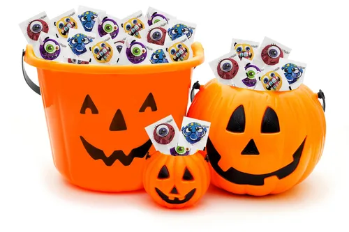 Miniatura 8 de Fruidles Piruleta de monstruo de Halloween, caramelos variados, rellenos de bolsas de golosinas, envueltas individualmente (1 libra)