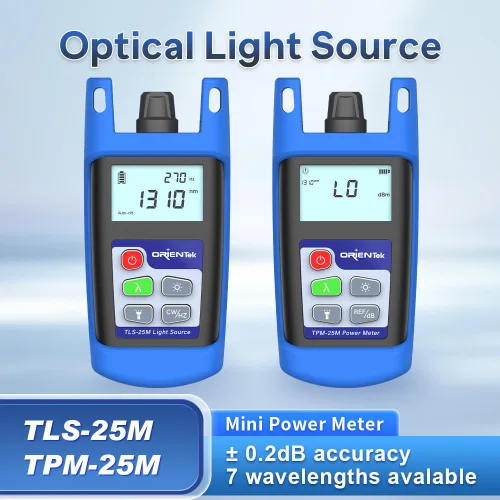 Miniatura 2 de ORIENTEK Fibra óptica T25M medidor de potencia óptica+T15M-S fuente de luz óptica SM 1310/1550nm herramientas de prueba de pérdida