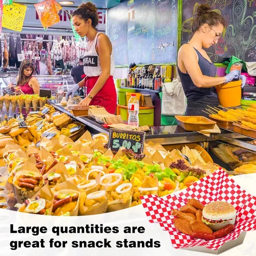Miniatura 7 de Spakon 1000 hojas de papel encerado para alimentos de 12 x 12 pulgadas a cuadros encerados secos para envolver sándwich, revestimientos de cestas