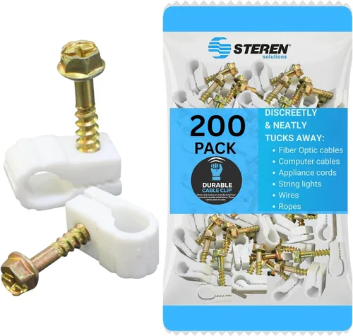 Miniatura 16 de STEREN Clips para Cable Coaxial - Soporte para Cables - Clips de Alambre - Clips de Revestimiento para Colgar - Soporte de Cable para Escritorio