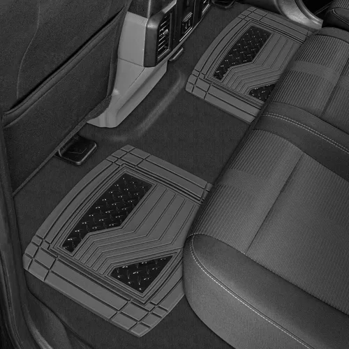 Miniatura 5 de CAT® Alfombrillas de goma resistentes de acero con diamantes y forro de maletero de carga para automóviles, camiones, SUV, camionetas, sedanes, gris