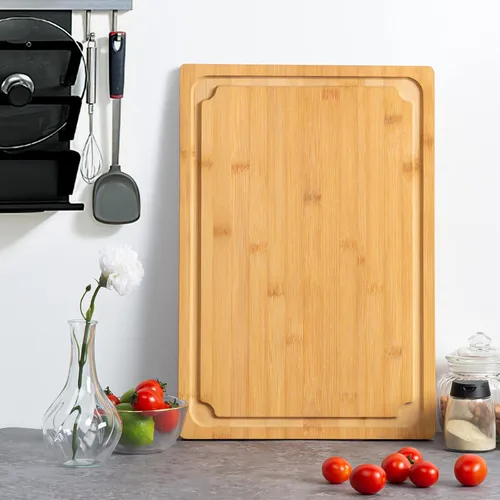 Miniatura 7 de Tabla de Cortar 2XLarge, Tablas de Cortar de Bambú de 20" para Cocina con Ranura para Jugo y Asas, Tabla de Cortar de Cocina para Carne, Tabla