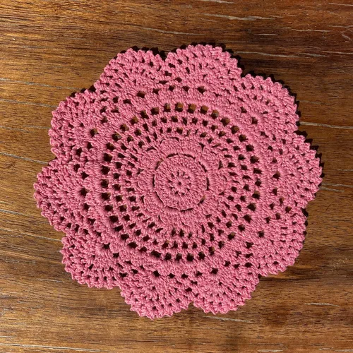 Hsvanyr Juego de 2 manteles individuales redondos de algodón con diseño floral, juego de 2 manteles individuales de vidrio rosa para mesa de comedor