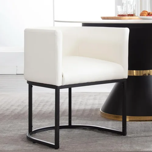 Miniatura 10 de RIVOVA Silla de Comedor Tapizada, Sillón Lateral Moderno Tipo Barril Tapizado, Sillas de Comedor Tapizadas, Cómodo Sillón, Silla Lateral de Cocina
