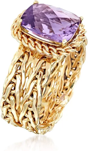 Miniatura 3 de Ross-Simons Anillo tejido de amatista de 3.00 quilates en oro amarillo de 14 quilates