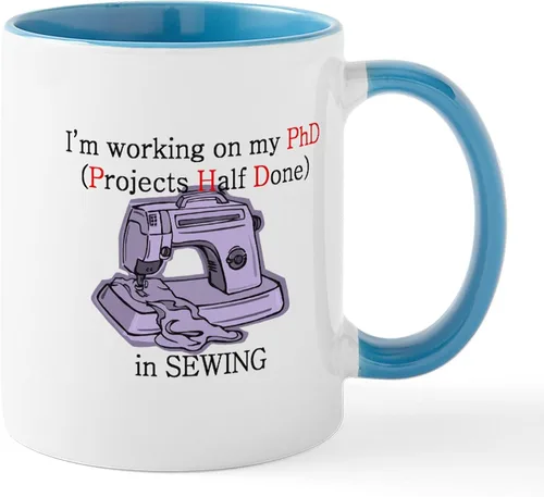 Miniatura 8 de CafePress Knitting Phd (Projects Half D Mug 11 oz (11.0 fl oz) Taza de café de cerámica