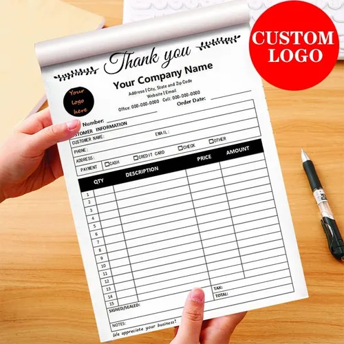 Miniatura 4 de Libro de recibos de agradecimiento personalizado de 2 partes/3 partes, libro de recibos personalizado, multiusos, duplicado, sin carbono, con nombre