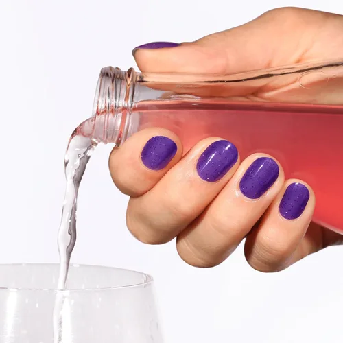 Miniatura 4 de Color Street Tiras de uñas Wild Grape – Brillantina índigo transparente brillante – Capa sobre otros tonos de acabado brillante – 16 tiras de doble