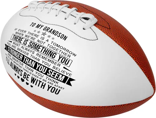 Miniatura 2 de K KENON Balones de fútbol grabados para hijo de mamá – Fútbol americano de cuero compuesto personalizado – Regalos de graduación de aniversario