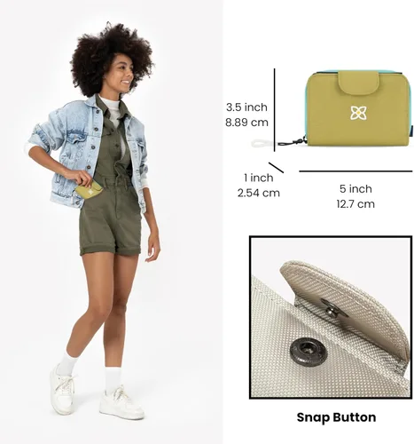 Miniatura 2 de Sherpani Barcelona, pequeña cartera de nailon plegable con bolsillo con cremallera para mujer, bolsa de viaje, protección RFID