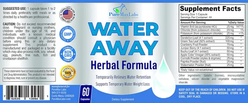 Miniatura 5 de Water Away - Diurético de hierbas suaves – Pastillas de agua diuréticas naturales – Alivia la hinchazón, reduce el exceso de peso del agua con hoja