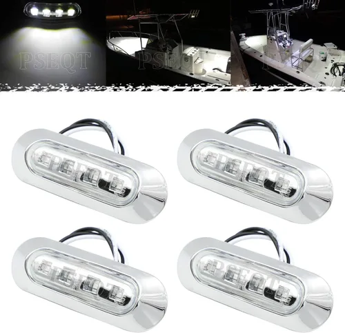 Miniatura 7 de PSEQT Luces LED marinas impermeables de 3.8 pulgadas, luces LED marinas de cortesía, luz de navegación, popa de popa de cabina, iluminación