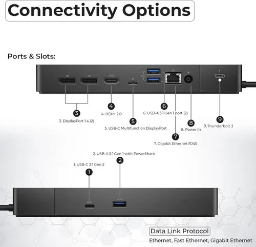 Miniatura 2 de Dell WD19TBS - Estación de carga Thunderbolt con adaptador de alimentación de CA de 180 W (entrega de potencia de 130 W) + cable HDMI + cable