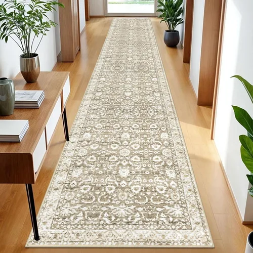 Miniatura 64 de Lansny Alfombra bohemia de 2 x 3 pulgadas, lavable, color negro, azul marino, floral, alfombra de cocina, alfombra de área pequeña de lana
