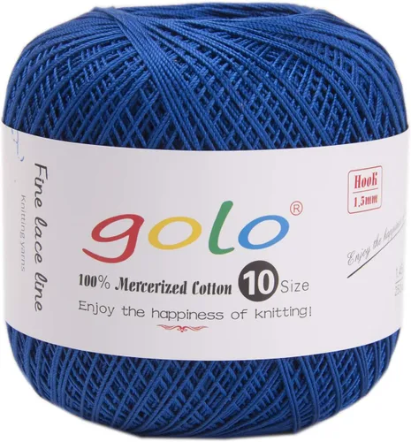 Miniatura 84 de Golo - Bolas de hilo para crochet de algodón tamaño 10, color algodón para crochet D-Fresa D078-fresa