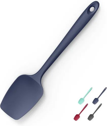 Miniatura 19 de Juego de 2 espátulas y cucharas de silicona con raspador: Doosu, espátulas planas de silicona para hornear, resistentes al calor hasta 600°F