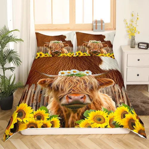 Miniatura 36 de Juego de funda de edredón de oso para niños, juego de ropa de cama de animales salvajes para niños, naturaleza, vida silvestre, oso, pájaro, juego