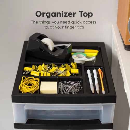 Miniatura 5 de IRIS USA Organizador de almacenamiento de cajones de plástico, carrito rodante, con ruedas giratorias, 4 cajones, para aula, suministros de arte